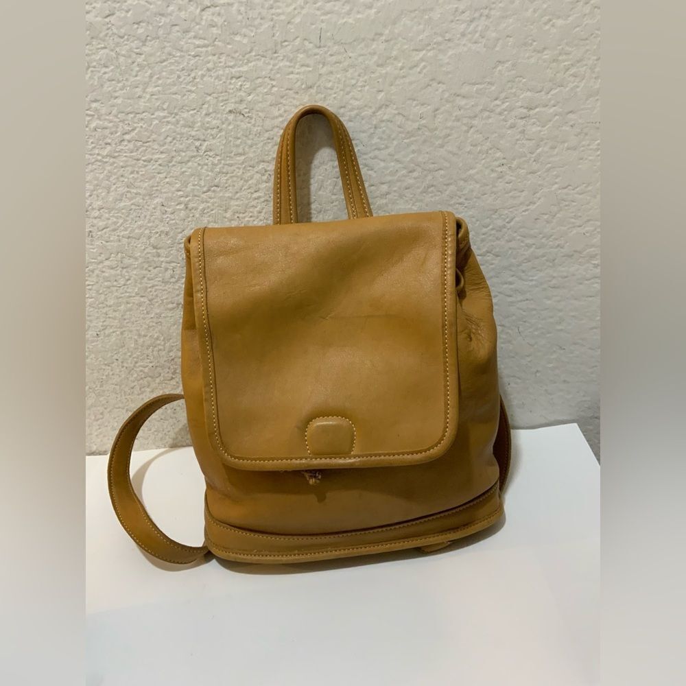 Coach 9315 Rare Vintage Natural Tan Saddle Leather Backpack